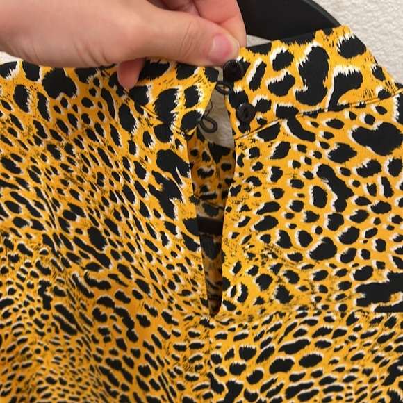 Topshop Yellow Animal Print Leopard Long Sleeve Maxi Dress - Picture 12 of 14